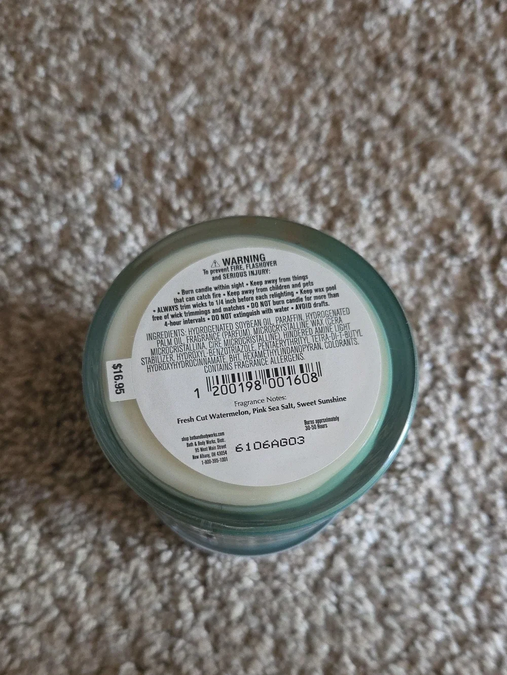 FRESH WATERMELON single Wick Candle Bath And Body Works